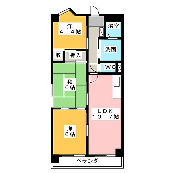 グランドハイツＫ・Ｉ ｜愛知県名古屋市中区松原１丁目(賃貸マンション3LDK・3階・63.61㎡)の写真 その2