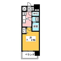 メイクスデザイン鶴舞 15階1Kの間取り