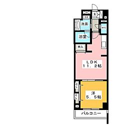 グランルクレ新栄イースト 1LDKの間取図画像