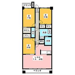 グラン・アベニュー名駅南 6階3LDKの間取り