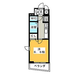 プレサンス大須観音駅前サクシード 1Kの間取図画像