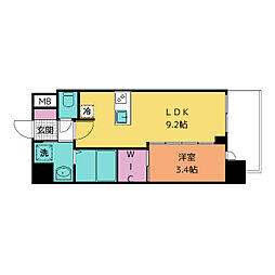 アドバンス名古屋ブランシュ 12階1LDKの間取り