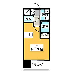 プレサンス新栄デコール ワンルームの間取図画像