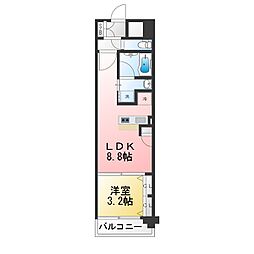 プレサンスロジェ上前津駅前 THE RESIDENCE 1LDKの間取図画像