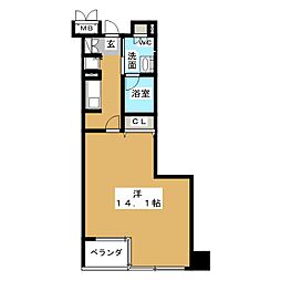 グランアベニュー栄 1Kの間取図画像