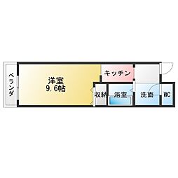 ユーミー矢場町 1Kの間取図画像