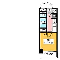 プレサンス大須観音駅前サクシード 1Kの間取図画像