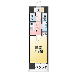 クレシェール大須 1Kの間取図画像