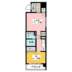 VARIE東別院 1LDKの間取図画像