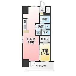 丸東レジデンス大須 1LDKの間取図画像