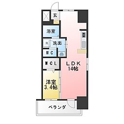 丸東レジデンス大須 1LDKの間取図画像