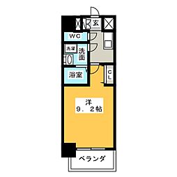 プレサンス栄フェル 1Kの間取図画像