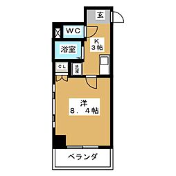 シティーライフ正木 1Kの間取図画像