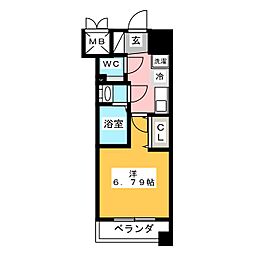 インプルーブ鶴舞 1Kの間取図画像