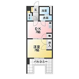 久屋グリーンビル 1DKの間取図画像