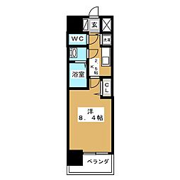 プレサンス鶴舞公園セラヴィ 1Kの間取図画像