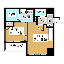 アーバン伏見 1DKの間取図画像