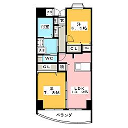 さくらヒルズフジミ 2LDKの間取図画像