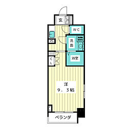 アデグランツ上前津 1Kの間取図画像