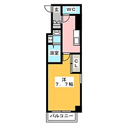 PLATZTACHIBANA 1Kの間取図画像