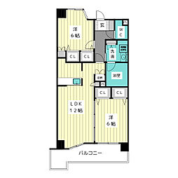 ヴィラエーデル大須 2LDKの間取図画像