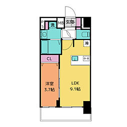 プレサンス上前津ディアシス 1LDKの間取図画像