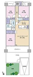 マイキャッスル高尾ピーズコート 3LDKの間取図画像