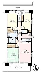 コスモ朝霞台ガーデンフォルム 3LDKの間取図画像