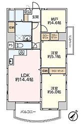 グランシェ志木 2SLDKの間取図画像