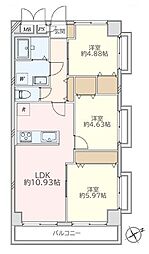 サンライズマンション 3LDKの間取図画像