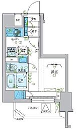 東急田園都市線 梶が谷駅 徒歩8分の賃貸マンション 1階ワンルームの間取り