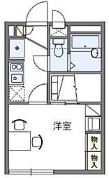 レオパレス杉山 2階1Kの間取り