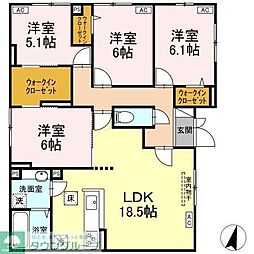 パルボヌール 4LDKの間取図画像