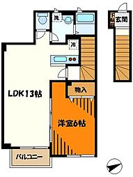 コリーヌ梶ヶ谷 1LDKの間取図画像