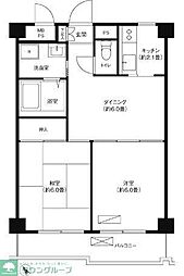 サンライズ梶ヶ谷 2DKの間取図画像
