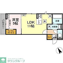 レオパレスニューシルバーレジデンスTERRA 1LDKの間取図画像