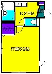 ソレイユ 1Kの間取図画像