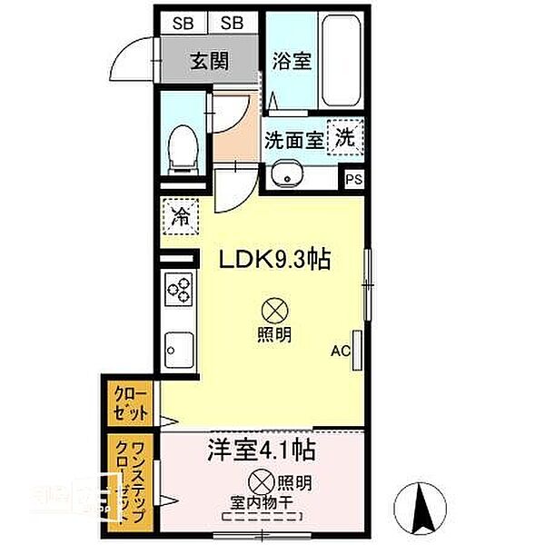 D-room大元駅前 103｜岡山県岡山市北区大元駅前(賃貸アパート1LDK・1階・36.04㎡)の写真 その2