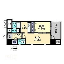 セントラルアヴェニュー下石井 401 ｜ 岡山県岡山市北区下石井2丁目（賃貸マンション1LDK・6階・37.08㎡） その2