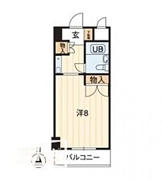 アルファ大供 1Kの間取図画像