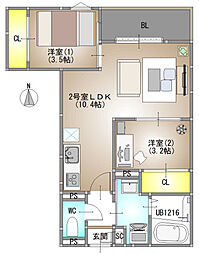 間取図画像 2LDK