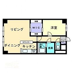 旭川スカイハイツ 2LDKの間取図画像