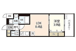 S-RESIDENCE表町 1LDKの間取図画像