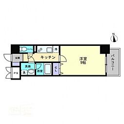 TheMODERN岡山駅前 1Kの間取図画像