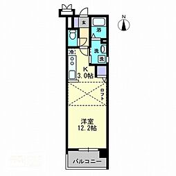 アルファレガロ岡山駅前 ワンルームの間取図画像