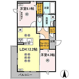 アルネオL 2LDKの間取図画像