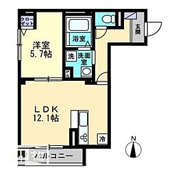 ラフォーレエフ 1LDKの間取図画像