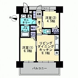アルファステイツ中庄駅前3 2LDKの間取図画像