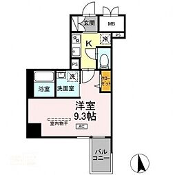 グランディオ医大前 1Kの間取図画像