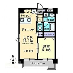 SouthinOkuda 1LDKの間取図画像